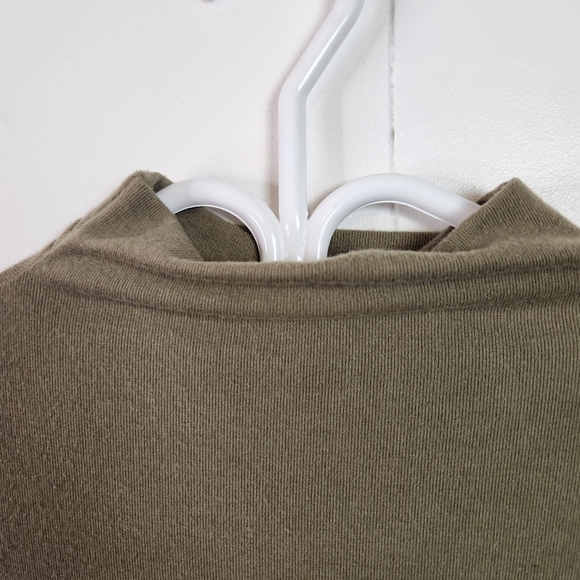 Oak + Fort Taupe Brown Mock Neck Long Sleeve Knit Top Thin Sweater Size XS Basic - Picture 3 of 9